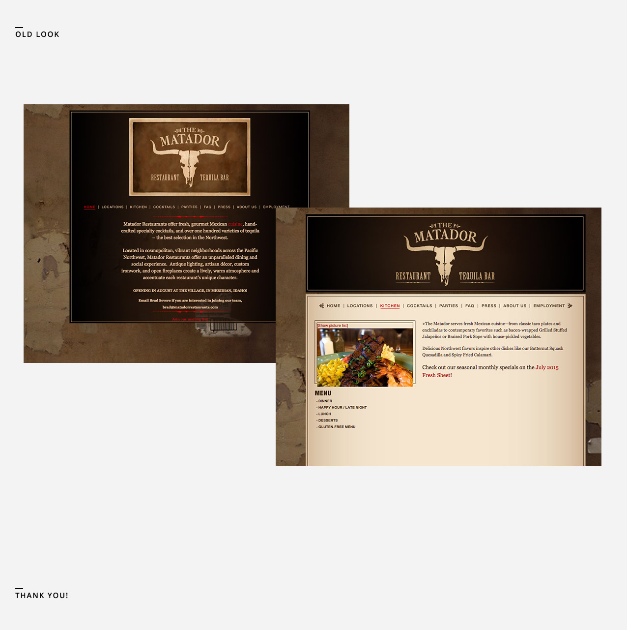 The Matador Website Old Look